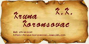 Kruna Koronsovac vizit kartica